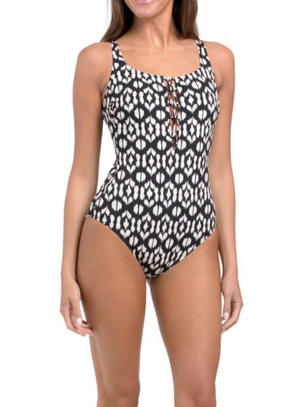 PROFILE BY GOTTEX Square Neck Braided One-piece Swimsuit With Adjustable Straps